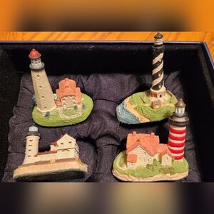 Miniature Lighthouse Figurine Set - Multicolor